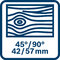 Pílenie dreva až do 42/57 mm pod uhlom 45/90°