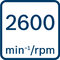 Otáčky naprázdno 2 600 min-1/ot/min