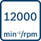 Otáčky naprázdno 12 000 min-1/ot/min
