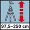 Pracovná výška 97,5 – 250 cm; Pracovná výška 97,5 