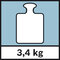 Maximálna hmotnosť; Maximálna hmotnosť 3,4 kg.
