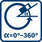 Funkcia vodováhy; 0 – 360°