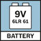 Battery 9,6V; Napájanie batériou 1 x 9V-6LR61