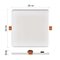 LED panel 185×185, štvorcový vstavaný biely,19W neut.b.,IP65