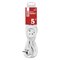 Predlžovací kábel 5 m / 3 zásuvky / biely / PVC / 1,5 mm2
