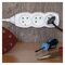 Predlžovací kábel 10 m / 3 zásuvky / biely / PVC / 1 mm2