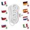 Predlžovací kábel 10 m / 3 zásuvky / biely / PVC / 1,5 mm2