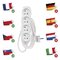 Predlžovací kábel 1,5 m / 4 zásuvky / biely / PVC / 1 mm2