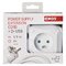 Predlžovací kábel - kocka 1,9 m / 4 zásuvky / biely / PVC / s USB / 1 mm2