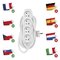 Predlžovací kábel 7 m / 4 zásuvky / biely / PVC / 1,5 mm2