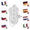 Predlžovací kábel 10 m / 4 zásuvky / biely / PVC / 1,5 mm2