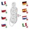 Predlžovací kábel 5 m / 5 zásuviek / biely / PVC / 1 mm2