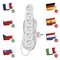 Predlžovací kábel 5 m / 6 zásuviek / biely / PVC / 1,5 mm2
