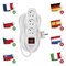 Predlžovací kábel 10 m / 3 zásuvky / s vypínačom / biely / PVC / 1 mm2