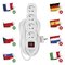 Predlžovací kábel 10 m / 4 zásuvky / s vypínačom / biely / PVC / 1 mm2