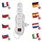 Predlžovací kábel 5 m / 5 zásuviek / s vypínačom / biely / PVC / 1 mm2