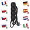 Predlžovací kábel 3 m / 4 zásuvky / čierny / PVC / 1 mm2