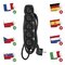 Predlžovací kábel 3 m / 5 zásuviek / čierny / PVC / 1,5 mm2