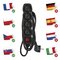 Predlžovací kábel 3 m / 4 zásuvky / s vypínačom / čierny / PVC / 1,5 mm2