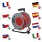 Predlžovací kábel na bubne 25 m / 4 zásuvky / červený / PVC / 230 V / 1,5 mm2