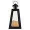 LED lampáš čierny, hranatý, 26,5 cm, 3x AAA, vnútorný, vintage