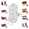 Predlžovací kábel 7 m / 3 zásuvky / biely / PVC / 1 mm2
