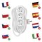Predlžovací kábel 10 m / 3 zásuvky / biely / PVC / 1,5 mm2