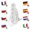 Predlžovací kábel 3 m / 4 zásuvky / biely / PVC / 1 mm2