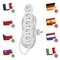 Predlžovací kábel 5 m / 5 zásuviek / biely / PVC / 1 mm2