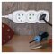 Predlžovací kábel 3 m / 6 zásuviek / biely / PVC / 1 mm2