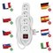 Predlžovací kábel 10 m / 4 zásuvky / s vypínačom / biely / PVC / 1 mm2
