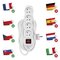 Predlžovací kábel 10 m / 4 zásuvky / s vypínačom / biely / PVC / 1,5 mm2