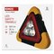 LED výstražný trojuholník, dobíjateľný, COB LED + červená LED