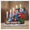 LED svietnik – snehuliaci na saniach, 24 cm, 2x AA, vnútorný, teplá biela, časovač