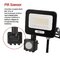 LED reflektor GLARO s pohybovým čidlom, 20 W, čierny, IP54, 2000 lm, neutrálna biela