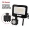 LED reflektor GLARO s pohybovým čidlom, 20 W, čierny, IP54, 2000 lm, neutrálna biela