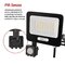 LED reflektor GLARO s pohybovým čidlom, 30 W, čierny, IP54, 3000 lm, neutrálna biela