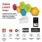 GoSmart LED stolná lampa Hexagon biela, 6 častí, RGBIC stmievateľná, WiFi