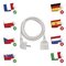Predlžovací kábel 3 m / 1 zásuvka / biely / PVC / 1,5 mm2