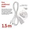 Dvojžilový pohyblivý prívod 1,5 m / 1 zásuvka / biely / PVC / 0,75 mm2