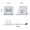 Predlžovací kábel - kocka 2 m / 2 zásuvky / biely / 2×USB-A + 1×USB-C+Qi / 1,5 mm2