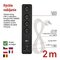 GoSmart predlžovací kábel 2 m / 4 zásuvky / s vyp. / s USB / biely-čierny / PVC / 1,5 mm2