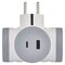 Rozbočovacia zásuvka 2×, 1×USB-A+1×USB-C, bielo-sivá