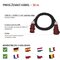 3 fázový vonkajší predlžovací kábel 10 m / 1 zásuvka / čierny / guma / 400 V / 4 mm2