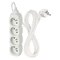 Predlžovací kábel 3 m / 4 zásuvky / biely / PVC / 1 mm2