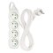 Predlžovací kábel 3 m / 4 zásuvky / biely / PVC / 1 mm2