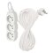 Predlžovací kábel 10 m / 3 zásuvky / biely / PVC / 1 mm2