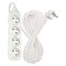 Predlžovací kábel 10 m / 4 zásuvky / biely / PVC / 1 mm2