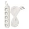 Predlžovací kábel 10 m / 5 zásuviek / biely / PVC / 1,5 mm2