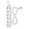 Predlžovací kábel 5 m / 6 zásuviek / biely / PVC / 1 mm2